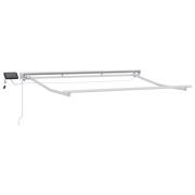vidaXL Manuell markisram med LED-lampor Vit 3,5 x 2,5 m Aluminium