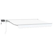 vidaXL Manuell markisram med LED-lampor Vit 3 x 2,5 m