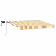 vidaXL Manuell markisram med LED-lampor Gul och Vit 3,5 x 2,5 m