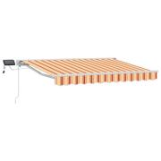 vidaXL Manuell markisram med LED-lampor Gul och Orange 3,5 x 2,5 m