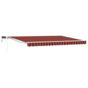 vidaXL Manuell markisram med LED-lampor Orange och Svart 4,5 × 3 m