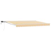 vidaXL Manuell markisram med LED-lampor Gul och Vit 4,5 × 3,5 m