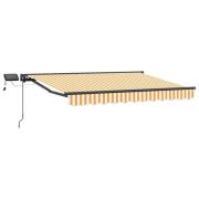 vidaXL Manuell markisram med LED-lampor Gul och Vit 3,5 x 2 m