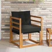 vidaXL 2 Stycke Utomhussoffset Massivt Akaciaträ och Textilene