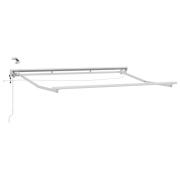 vidaXL Elmarkisram med LED-lampor Vit 3 x 2 m Aluminium