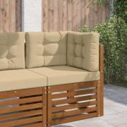 vidaXL Utomhus Soffa Kudde 3 pcs Beige Polyester