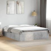 vidaXL Sängram betonggrå 150x200 cm konstruerad trä