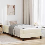 vidaXL Sängram med madrass Kräm 90 x 190 cm tyg