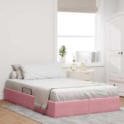 vidaXL Ottoman Sängram med lagring Rosa 120 x 200 cm Sammet