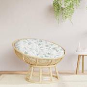 vidaXL Rund dyna bladmönster Ø 100x11 cm oxfordtyg
