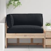 vidaXL Pallkuddset 3 pcs Svart Oxford Tyg