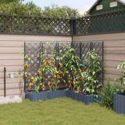 vidaXL Trädgårdsplanterare 5 pcs Grå 120 x 120 x 126 cm Plast