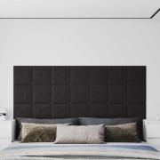 vidaXL Väggsänggavel 12 pcs Svart 30 x 30 cm Konstläder