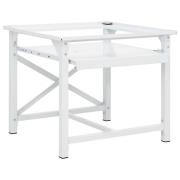 vidaXL Sockel för tvättmaskin med utdragbar hylla vit