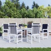 vidaXL Stolsdynor för stolar med låg rygg 6 st svartrutig tyg