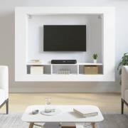 vidaXL Tv-skåp vit 152x22x113 cm konstruerat trä