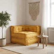 vidaXL Modulär soffa gul 70x70x54 tyg