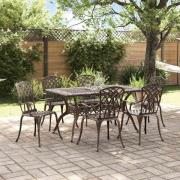 vidaXL Trädgårdsmöbelset 7 pcs Brons Aluminium