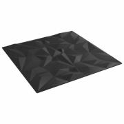 vidaXL Väggpaneler 48 pcs Svart 50 x 50 cm XPS Skum