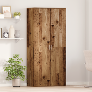 vidaXL Högskåp med hylla Gammalt trä 80 x 39 x 178 cm Konstruerat trä