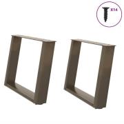 vidaXL Soffbordsben U-formade 2 st naturstål 70x(42-43) cm stål