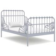 vidaXL Utdragbar sängram grå metall 80x130/200 cm