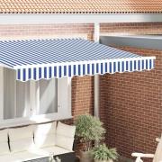 vidaXL Markiskappa Ersättning Blå och Vit 230 x 20 cm Polyester
