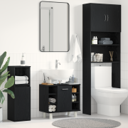 vidaXL Badrumsskåp med hylla Svart Ek 60 x 32 x 54 cm Konstruerat trä