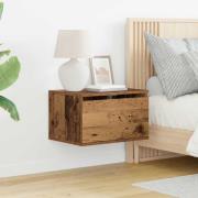 vidaXL Väggmonterad sänggavel med låda Gammalt trä 50 x 36 x 30 cm