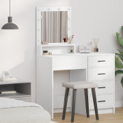 vidaXL Smyckebord med hylla Vit 50 x 41 x 135 cm Konstruerat trä