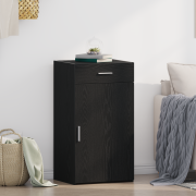 vidaXL Sideboard med låda Svart Ek 50 x 42,5 x 93 cm