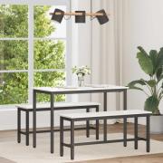 vidaXL Matbord Vit 110 x 55 x 75 cm Massiv furu