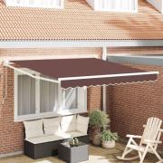 vidaXL Markis manuellt infällbar 300x250 cm brun