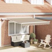 vidaXL Utfällbar markis Beige 350 x 250 cm Tyger och Stål