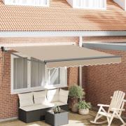 vidaXL Utfällbar markis Beige 350 x 250 cm Polyester och aluminium