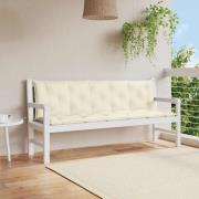vidaXL Bänkdyna för trädgården gräddvit 180x(50+50)x7 cm oxfordtyg