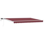 vidaXL Manuell markisram med LED-lampor Vinröd och Vit 4 × 3,5 m