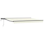 vidaXL Manuell markisram med LED-lampor Kräm och antracit 5 × 3,5 m