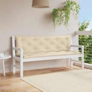vidaXL Bänkdyna för trädgården beige 150x(50+50)x7 cm oxfordtyg