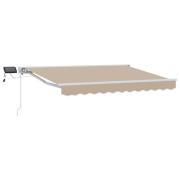 vidaXL Manuell markisram med LED-lampor Beige 2,5 x 2 m