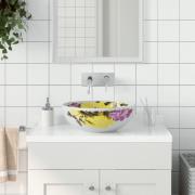 vidaXL Handfat flerfärgad rund F41x14 cm keramik