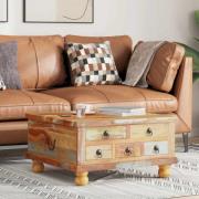 vidaXL Soffbord i återvunnet trä 70x70x38 cm