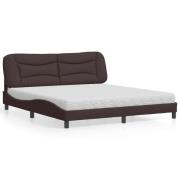 vidaXL Bed with Mattress "Hvar" Dark Brown 180x200 cm Fabric