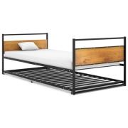 vidaXL Utdragbar sängram svart metall 90x200 cm