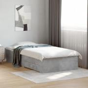 vidaXL Sängram med lådor betonggrå 75x190 cm konstruerat trä