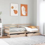 vidaXL Dagbädd med lådor vit 80x200 cm massiv furu