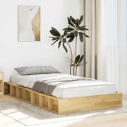 vidaXL Sängram utan madrass 90x190 cm massivt trä ek