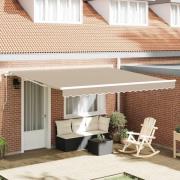 vidaXL Markis Beige 400 × 350 cm Polyester och metall