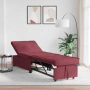 vidaXL Pull Out Sofa Bed Vinröd 194 x 50 x 82 cm tyg