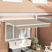 vidaXL Markisram Beige 350 x 200 cm Polyester med PU-beläggning